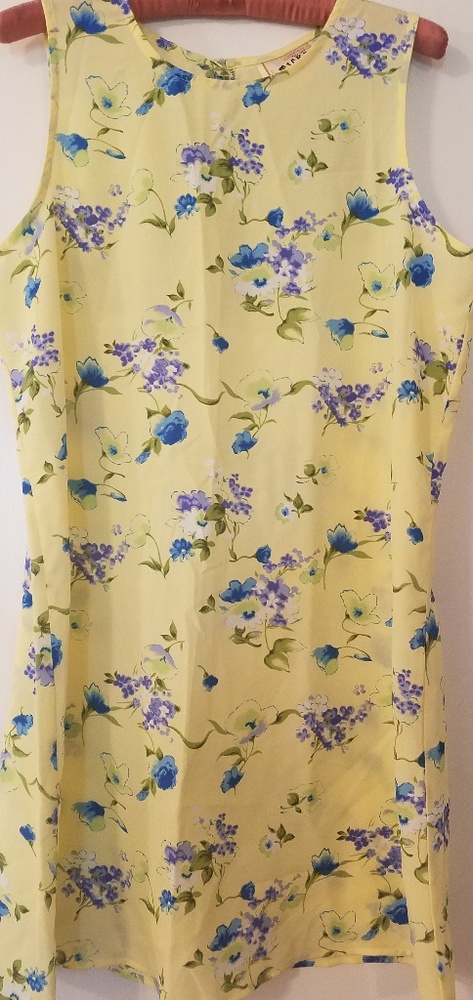Short Yellow Floral Print Dress